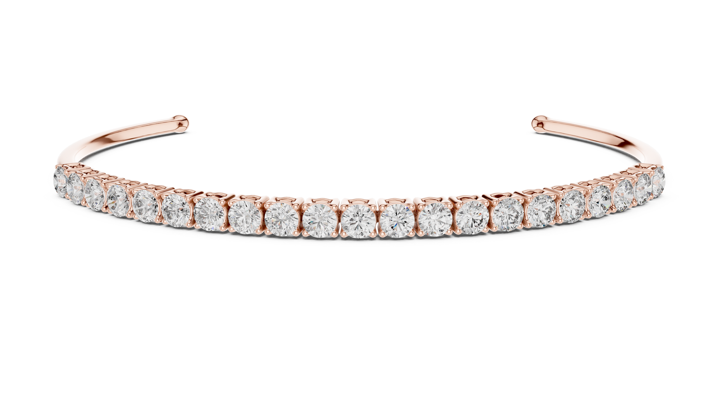 Diamond Tennis Kada Bracelet | Structured Luxury Brilliance
