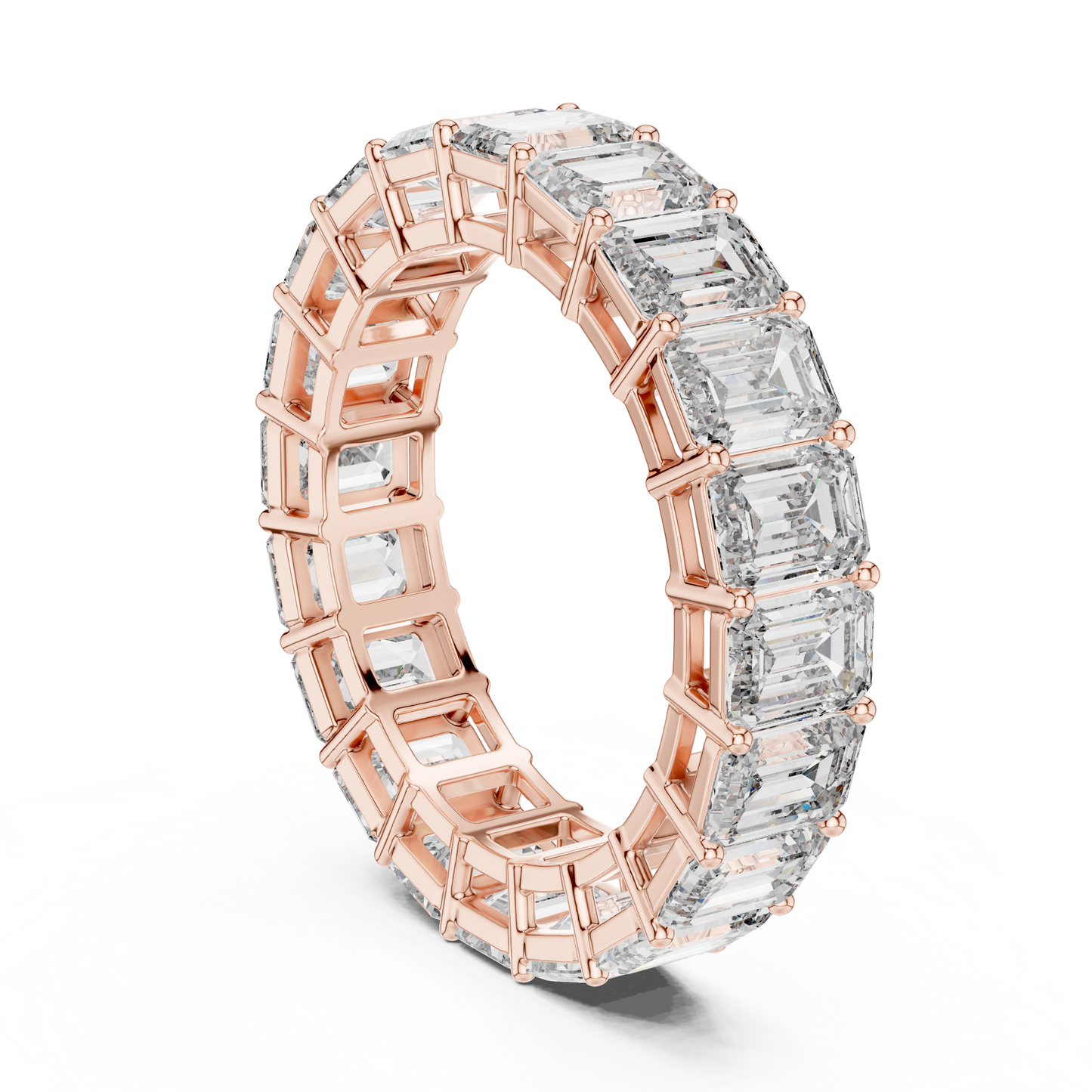 Emerald-Cut Eternity Band Ring | Continuous Step-Cut Elegance