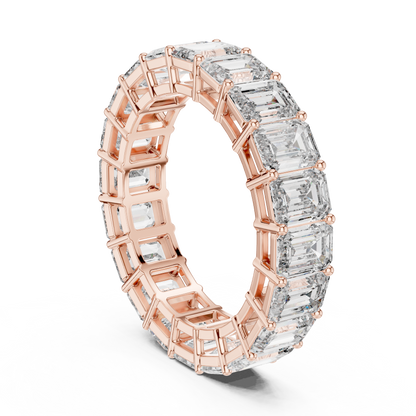 Emerald-Cut Eternity Band Ring | Continuous Step-Cut Elegance