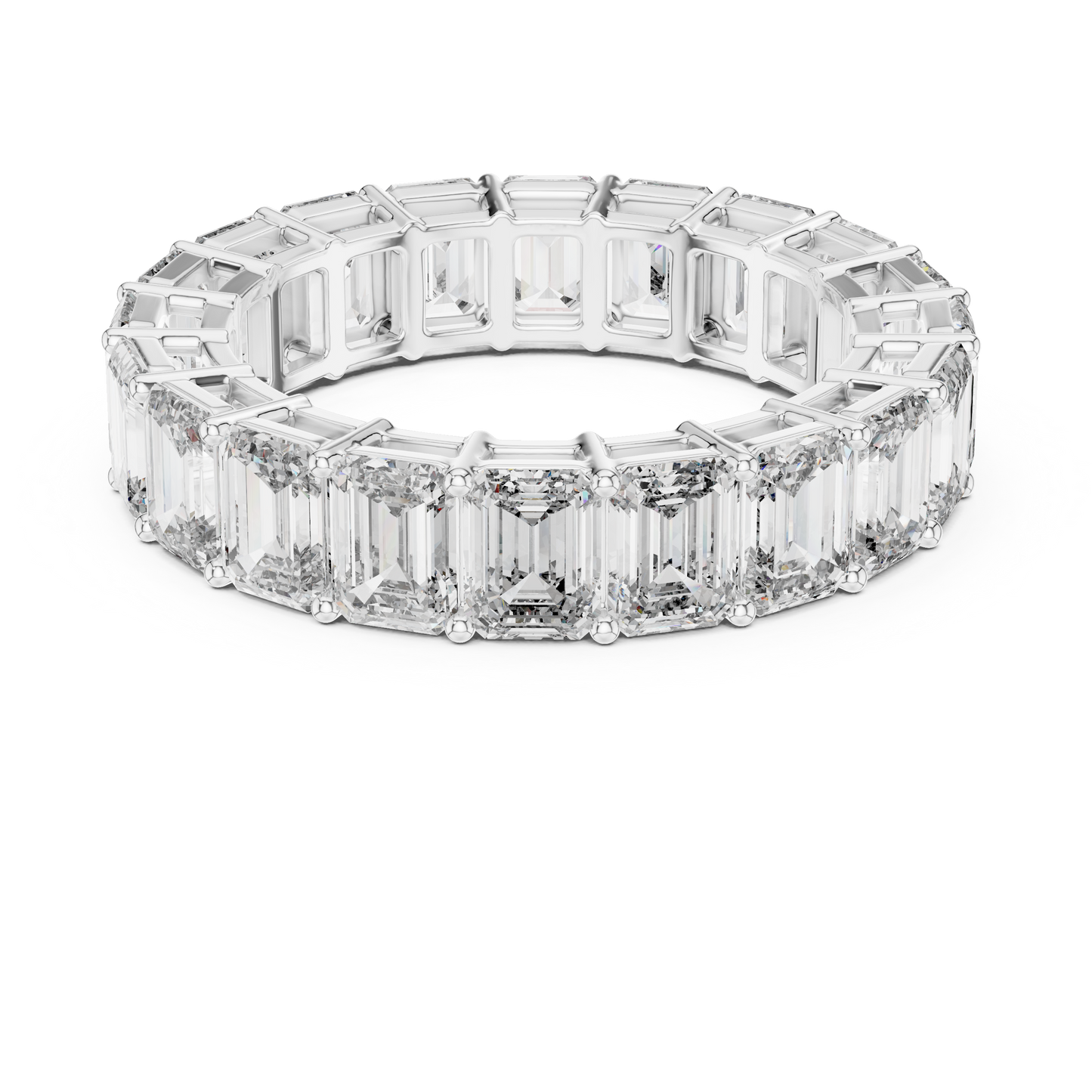 Emerald-Cut Eternity Band Ring | Continuous Step-Cut Elegance