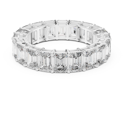Emerald-Cut Eternity Band Ring | Continuous Step-Cut Elegance