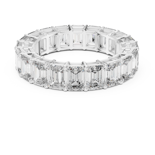Emerald-Cut Eternity Band Ring | Continuous Step-Cut Elegance