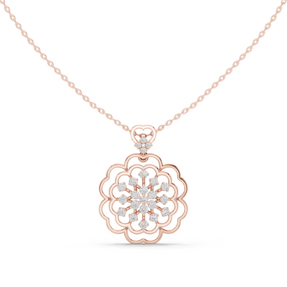 Floral Diamond Pendant Necklace