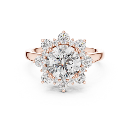 Star Halo Diamond Engagement Ring | Round Lab-Grown Diamond