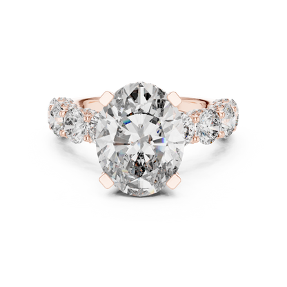 Oval-Cut Diamond Engagement Ring with Pavé Accents | Lab-Grown Diamond
