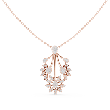 Diamond Floral Pendant Necklace | Lab-Grown Diamond