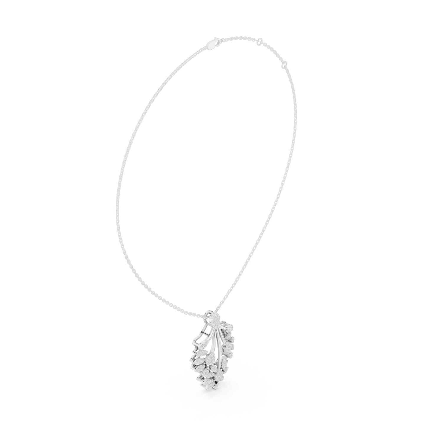 Diamond Floral Pendant Necklace | Lab-Grown Diamond