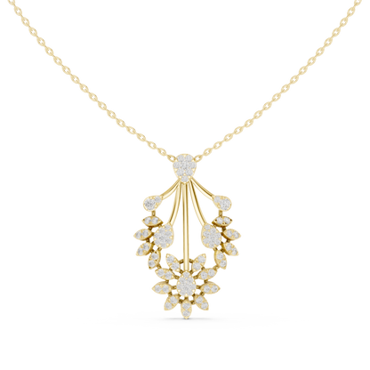 Diamond Floral Pendant Necklace | Lab-Grown Diamond