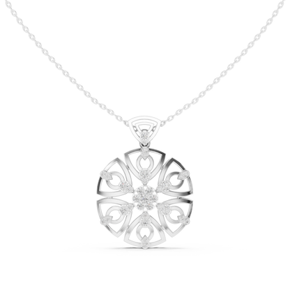 Diamond snowflake pendant necklace in white gold

Lab-grown diamond snowflake necklace for women

Elegant winter-inspired diamond pendant