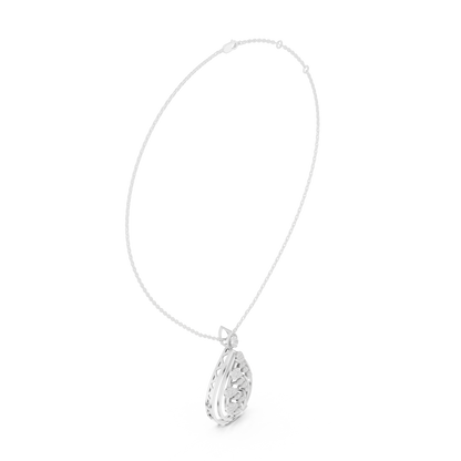 Diamond Leaf-Design Pendant Necklace | Lab-Grown Diamond