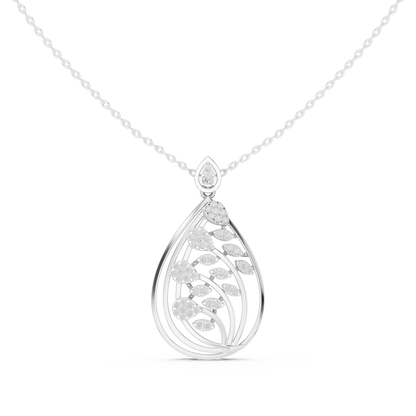 Diamond leaf-design pendant necklace in white gold

Lab-grown diamond leaf pendant for women

Elegant nature-inspired diamond necklace