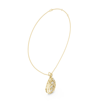 Diamond Leaf-Design Pendant Necklace | Lab-Grown Diamond