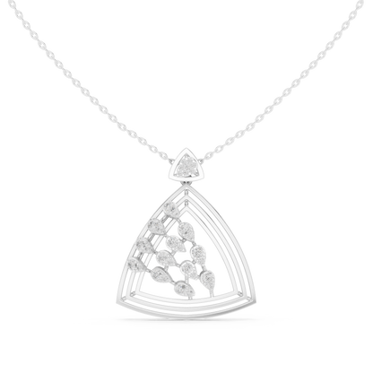 Triangular diamond pendant necklace in white gold

Geometric lab-grown diamond triangle pendant

Modern women’s triangular diamond necklace