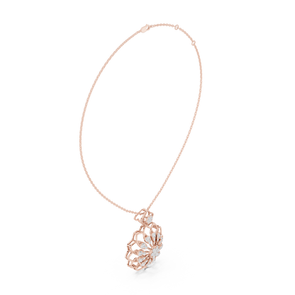 Diamond Floral Pendant Necklace | Lab-Grown Diamond
