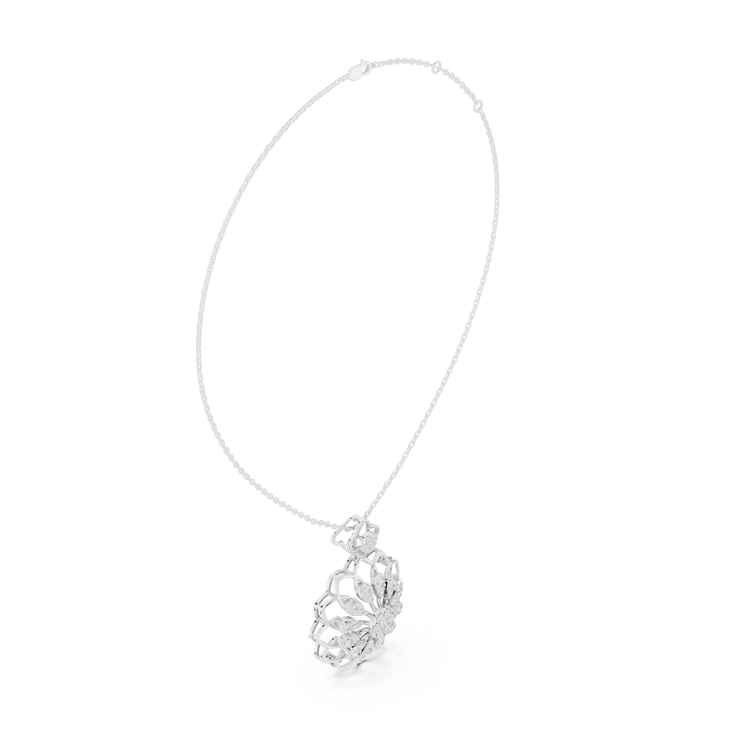 Diamond Floral Pendant Necklace | Lab-Grown Diamond