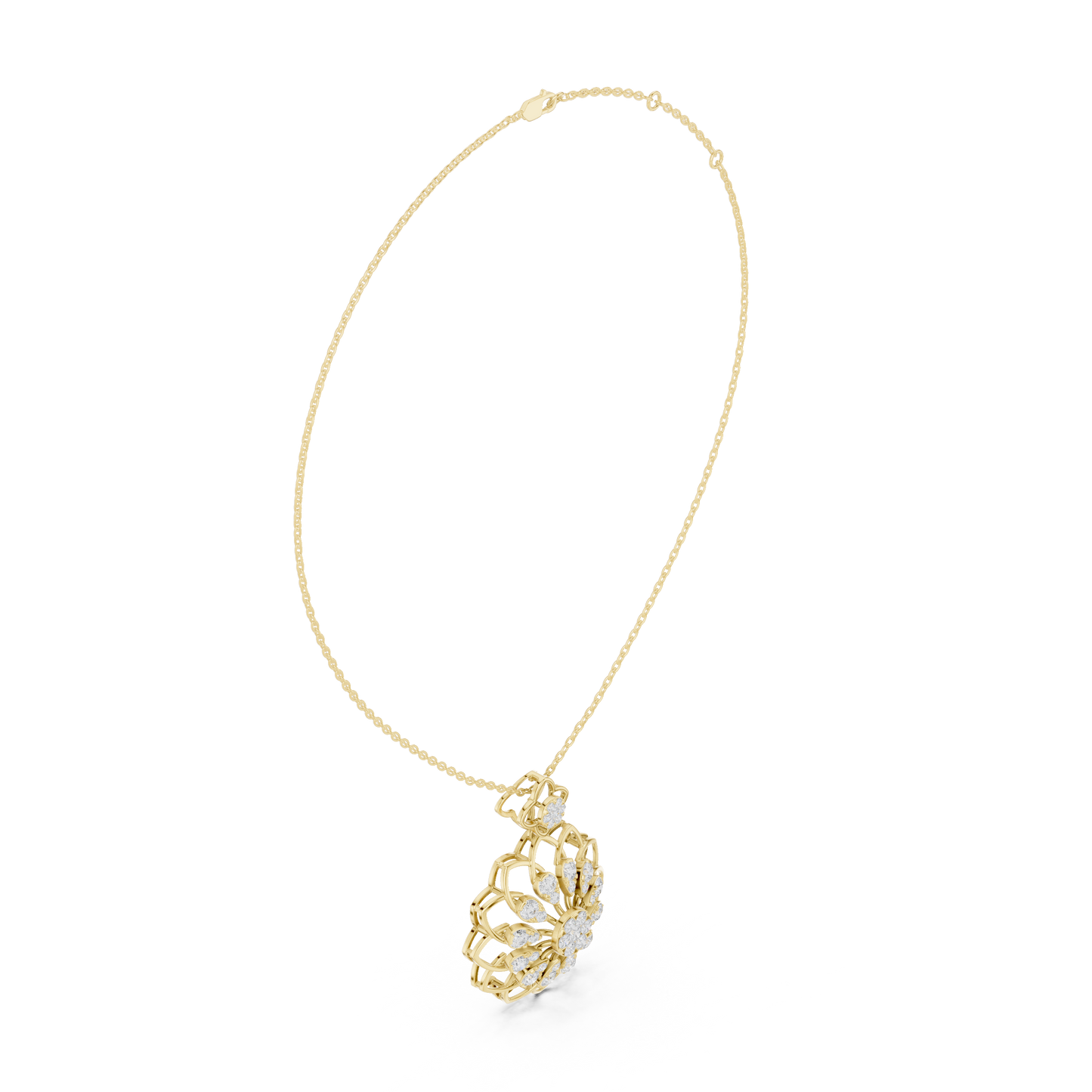 Diamond Floral Pendant Necklace | Lab-Grown Diamond