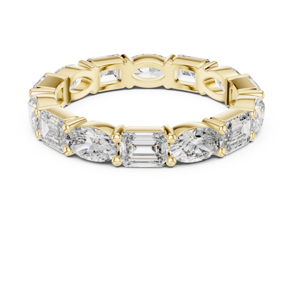 Emerald-Cut Diamond Eternity Band with Alternating Oval Stones | Lab-Grown Diamond