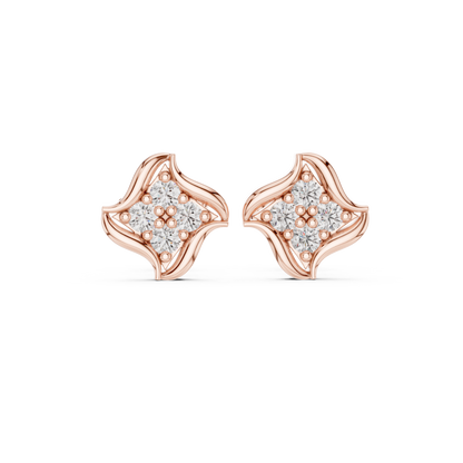 Diamond Star-Shaped Cluster Stud Earrings | Lab-Grown Diamond