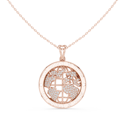 The World Is Yours Diamond Necklace | Luxury Statement Pendant
