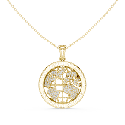 The World Is Yours Diamond Necklace | Luxury Statement Pendant
