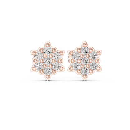 Diamond Cluster Stud Earrings | Lab-Grown Diamond Earrings