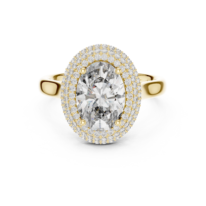 Double Halo Oval Diamond Engagement Ring | Lab-Grown Diamond