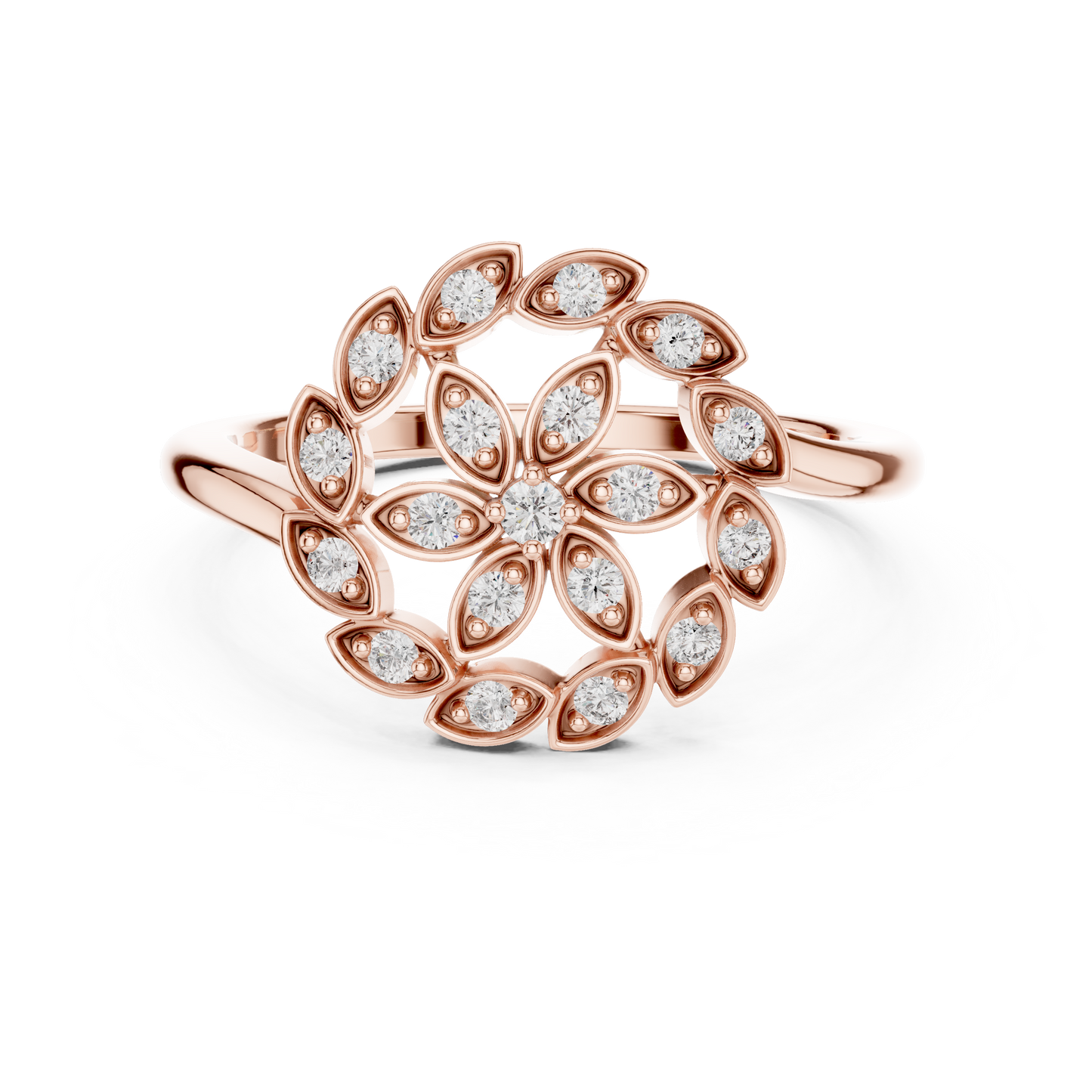 Diamond Flower Ring | Floral Design Fine Jewelry Ring