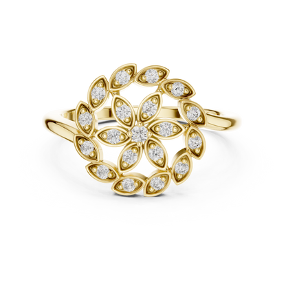 Diamond Flower Ring | Floral Design Fine Jewelry Ring