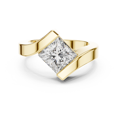 Princess-Cut Solitaire Engagement Ring | Modern Tension-Style Design