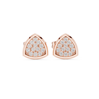 Trillion-Shaped Diamond Accent Stud Earrings | Lab-Grown Diamond