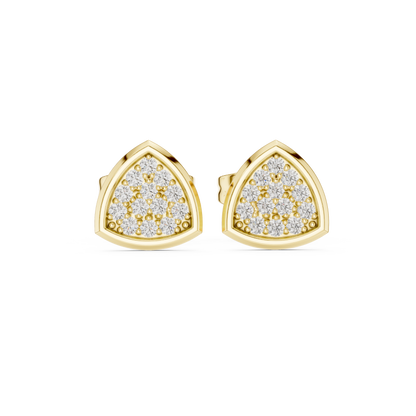 Trillion-Shaped Diamond Accent Stud Earrings | Lab-Grown Diamond