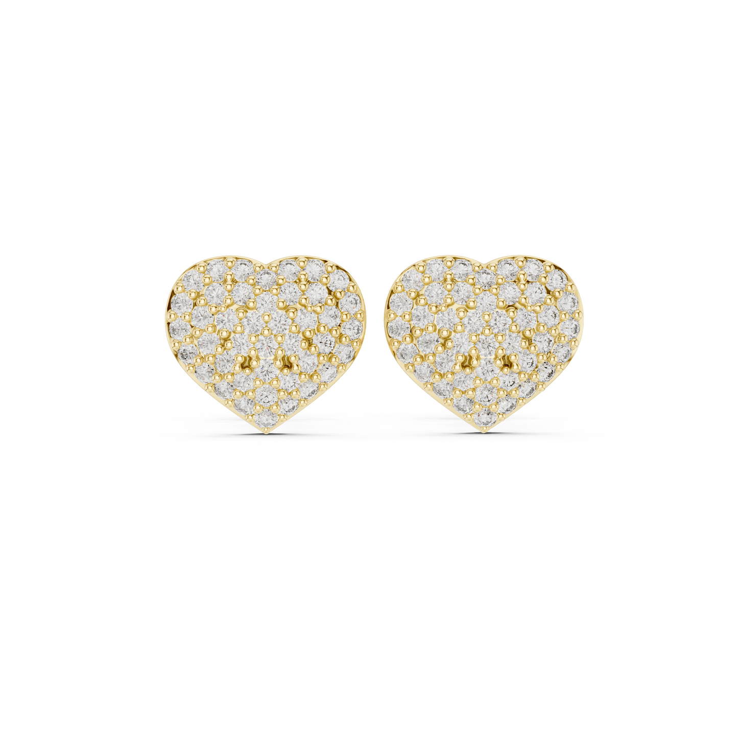Valentina Pavé Diamond Heart Stud Earrings | Lab-Grown or Moissanite