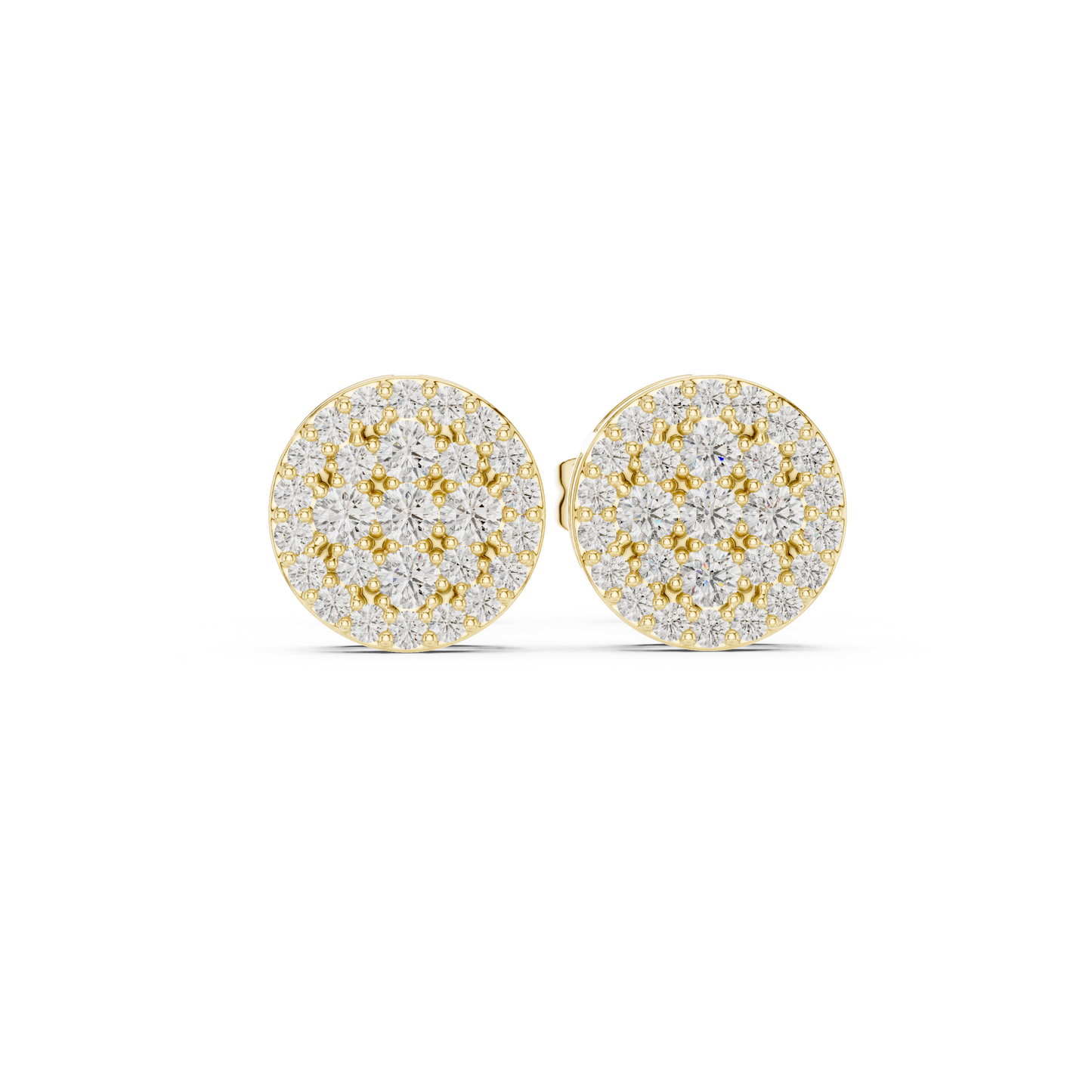 Round Cluster Diamond Stud Earrings | Lab-Grown Diamond