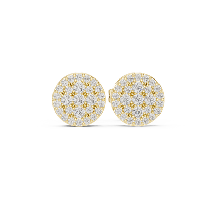 Round Cluster Diamond Stud Earrings | Lab-Grown Diamond