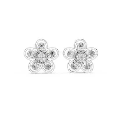 Fida Handmade Floral lab-grown diamond stud earrings in 935 silver

Elegant floral designer earrings with lab-grown diamonds in white gold

Handmade women’s diamond earrings with intricate floral design