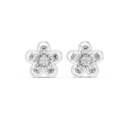 Fida Handmade Floral lab-grown diamond stud earrings in 935 silver

Elegant floral designer earrings with lab-grown diamonds in white gold

Handmade women’s diamond earrings with intricate floral design