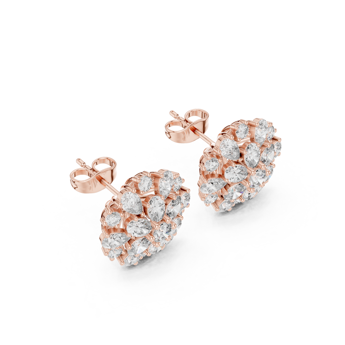 Diamond Cluster Stud Earrings | Elegant Women’s Earrings