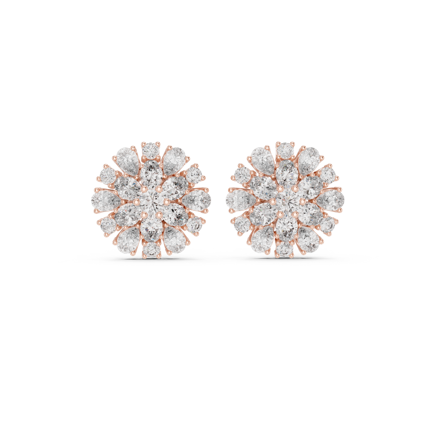 Diamond Cluster Stud Earrings | Elegant Women’s Earrings