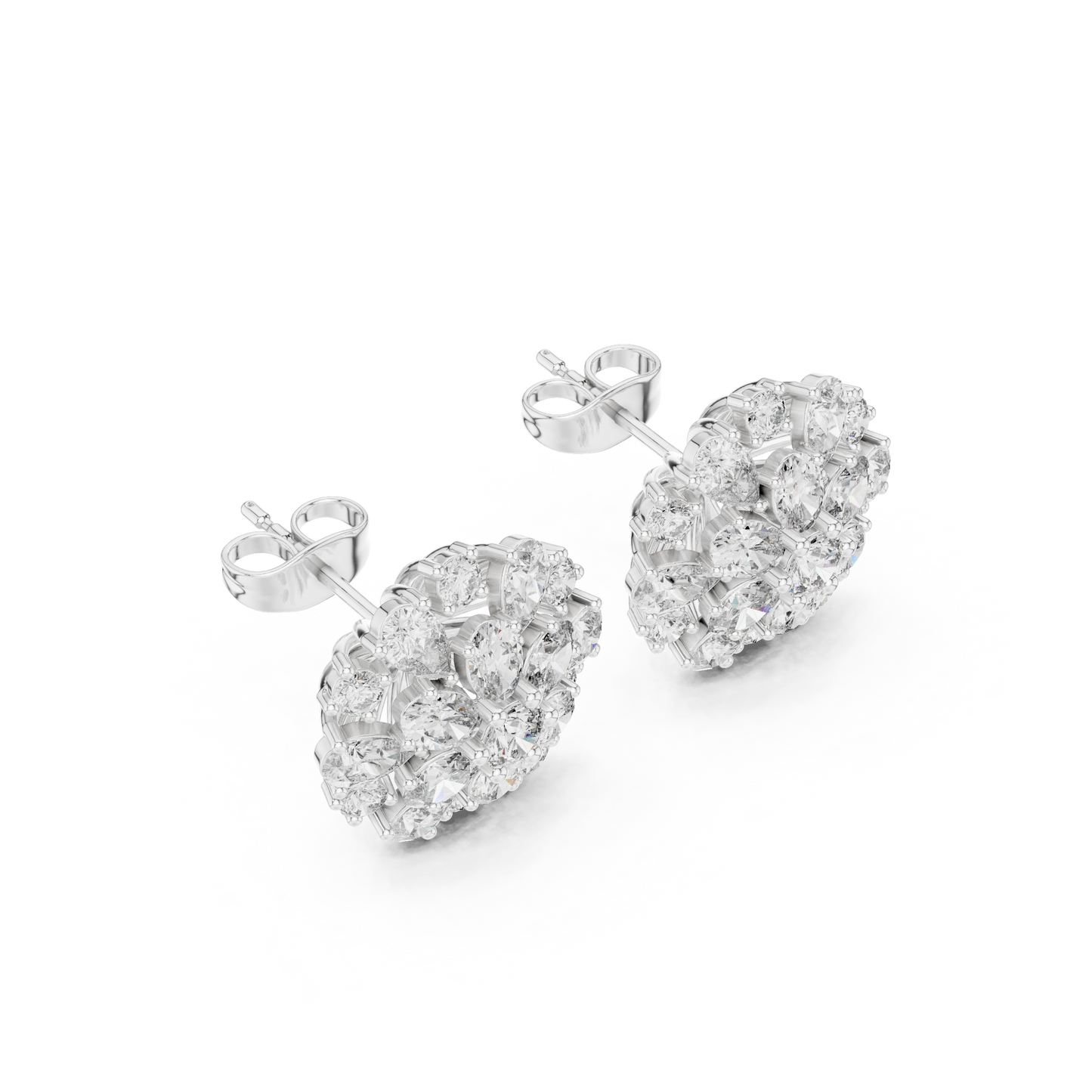 Diamond Cluster Stud Earrings | Elegant Women’s Earrings