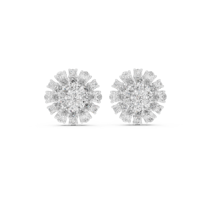 Diamond cluster stud earrings in 935 silver

Elegant women’s diamond cluster earrings in white gold

Modern cluster stud earrings with multiple diamonds for sparkle