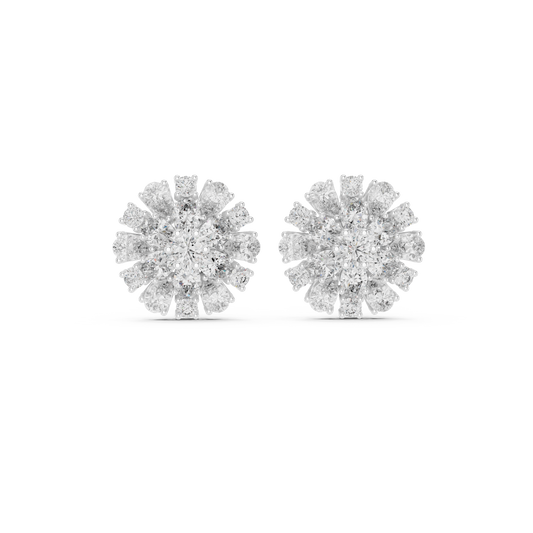 Diamond cluster stud earrings in 935 silver

Elegant women’s diamond cluster earrings in white gold

Modern cluster stud earrings with multiple diamonds for sparkle