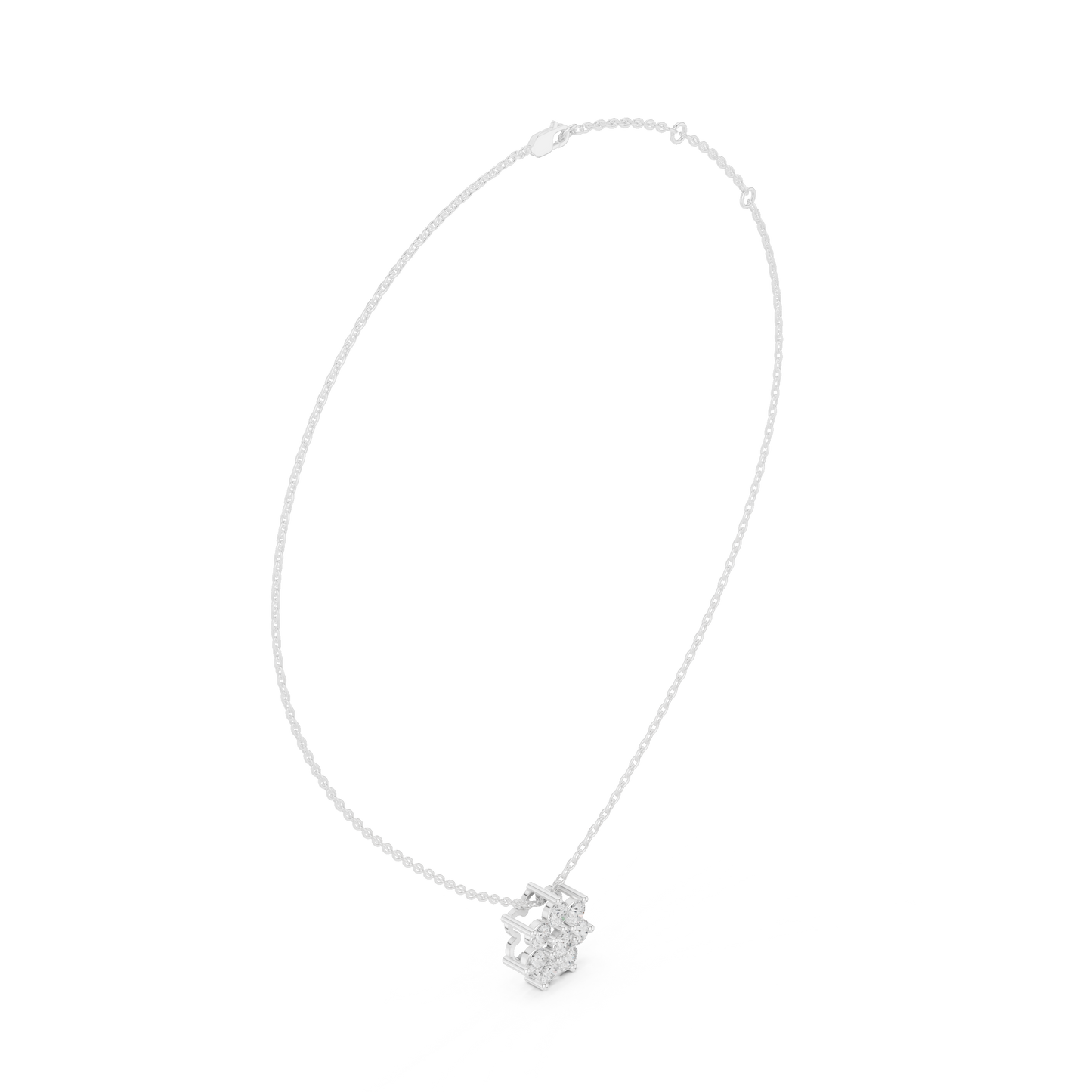 Flowery Snowflake Diamond Pendant Necklace | Elegant Floral Sparkle