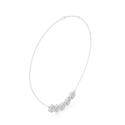 Crystal-Embedded Necklace | Five Circular Pendant Design