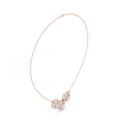 Rhythm of Love Diamond Necklace | Triple Halo Elegance