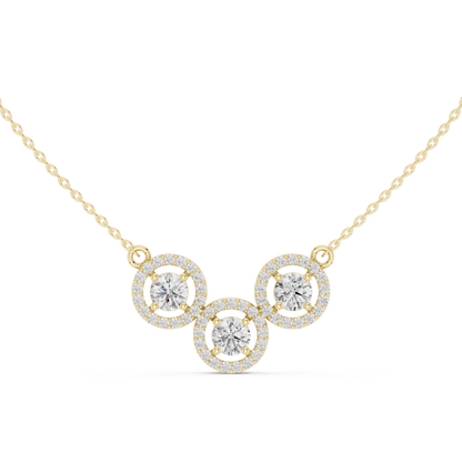 Rhythm of Love Diamond Necklace | Triple Halo Elegance