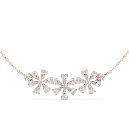 Diamond Floral Motif Necklace | Timeless Bloom Elegance