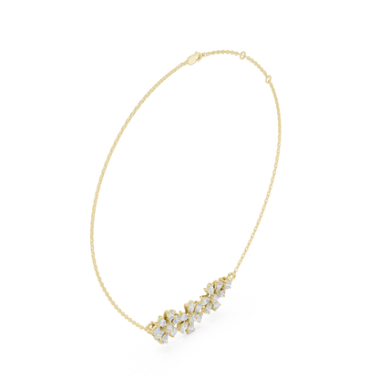 Diamond Floral Motif Necklace | Timeless Bloom Elegance