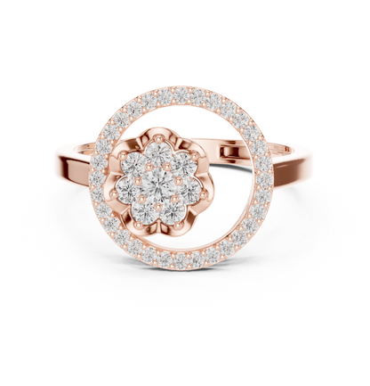 Floral Diamond Cluster Ring | Halo Flower Design