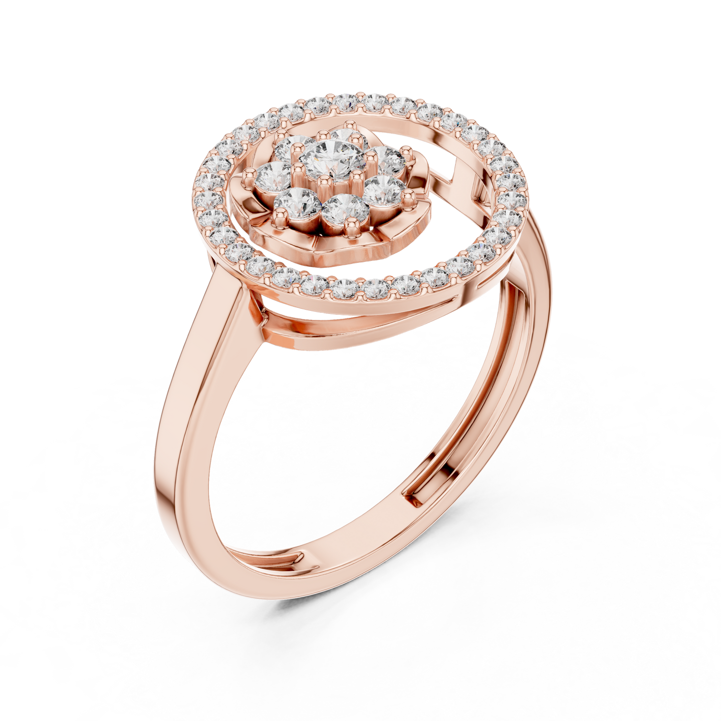 Floral Diamond Cluster Ring | Halo Flower Design