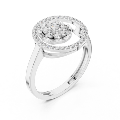 Floral Diamond Cluster Ring | Halo Flower Design